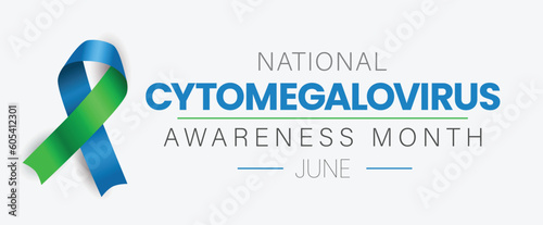 National Cytomegalovirus Awareness Month. Observed in the month of June annually. Vector banner, poster.
