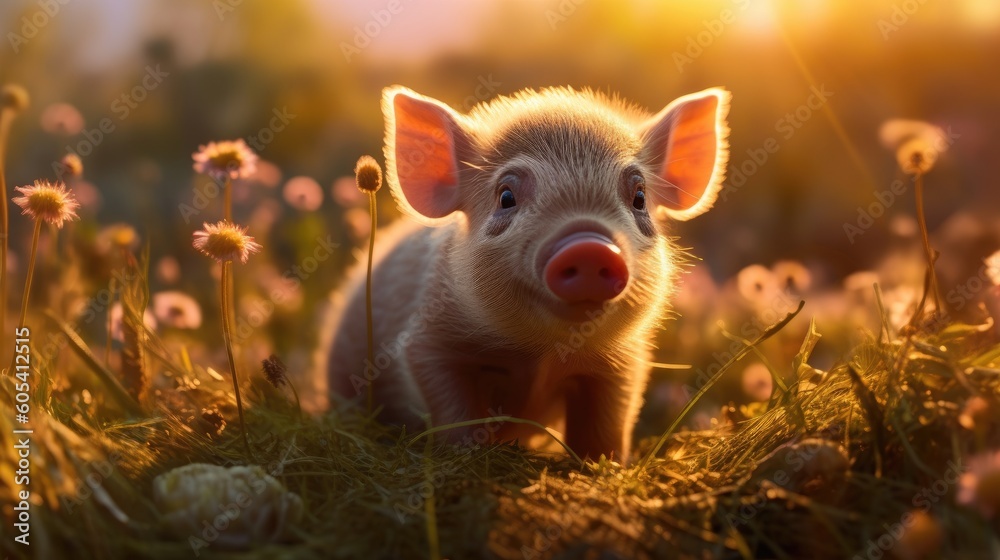 Miniature Pig. Generative AI Miniature Pig. Generative AI