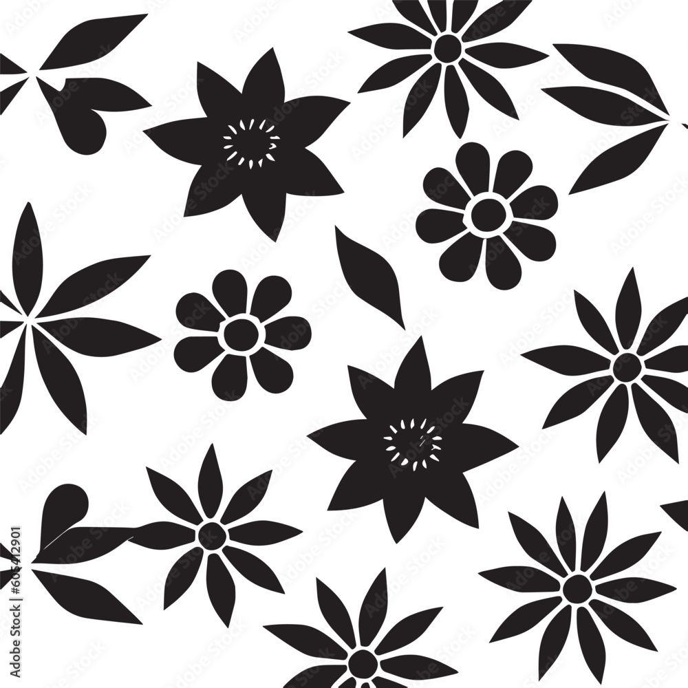 flower design black and white
