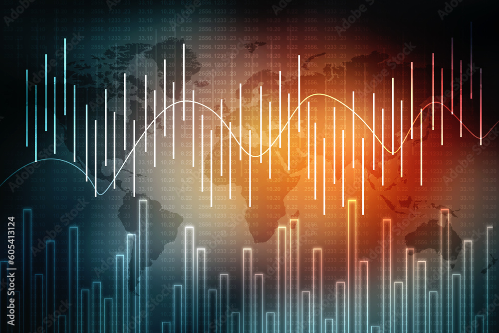 2d rendering Stock market online business concept. business Graph 2d rendering Stock market online business concept. business Graph
