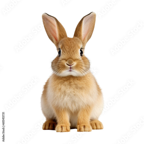 Funny bunny or baby rabbit for Easter Day on isolated background Generative AI