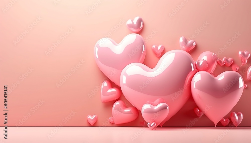 Sweet love heart balloon, valentine day , mother day or love anniversary background , Ai generative