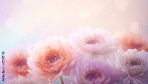 Soft dreamy sweet flower for love romance background, Generative Ai
