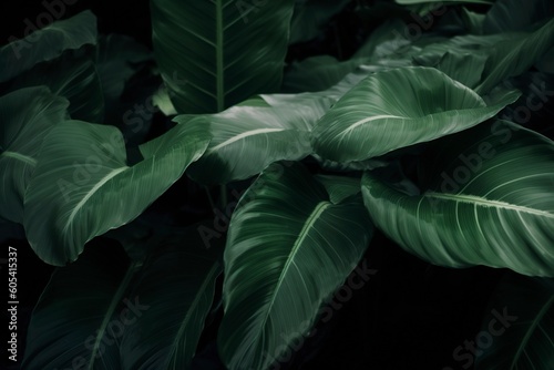 abstract green leaf texture  nature background  tropical leaf   generate ai