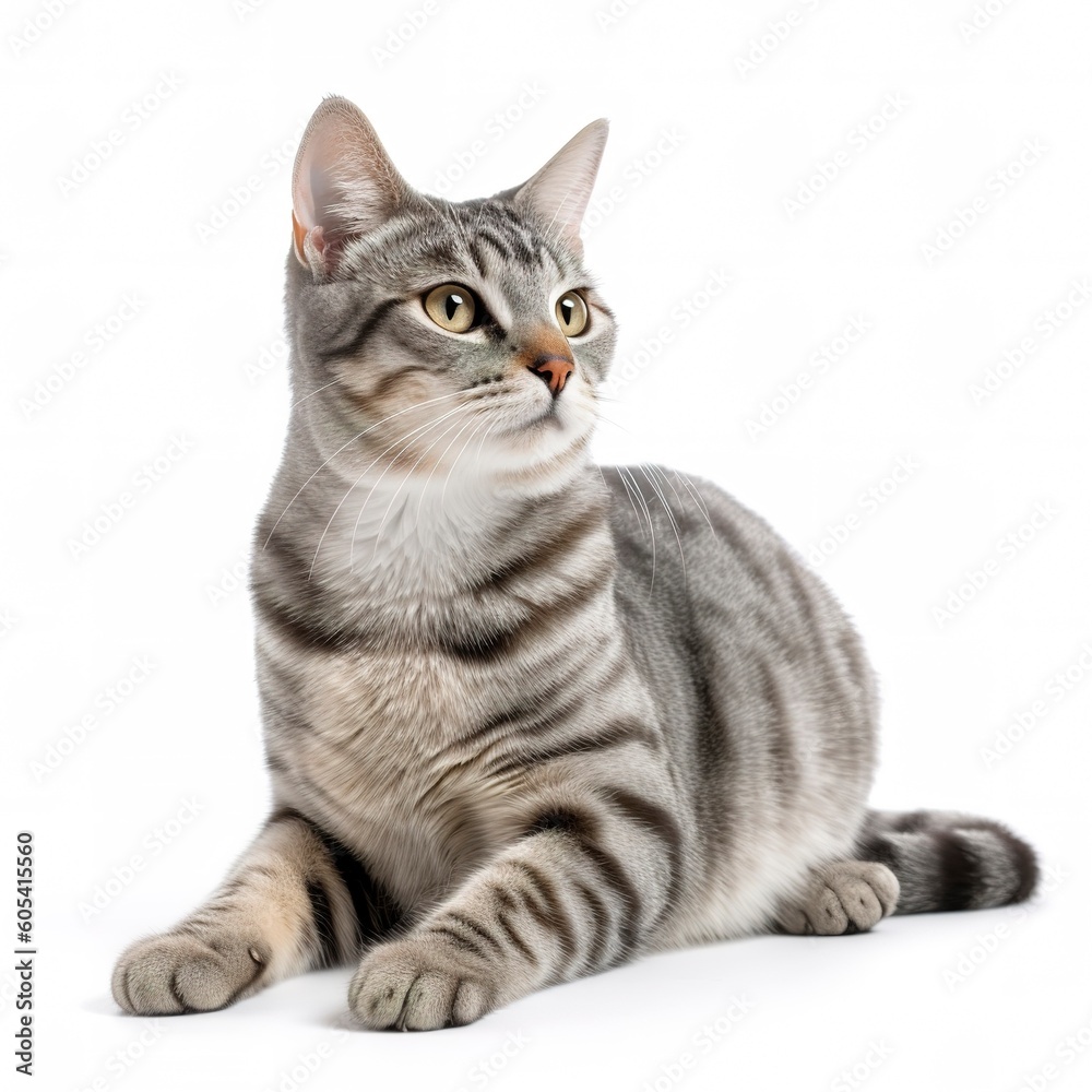 Cat isolated on white background, generate ai