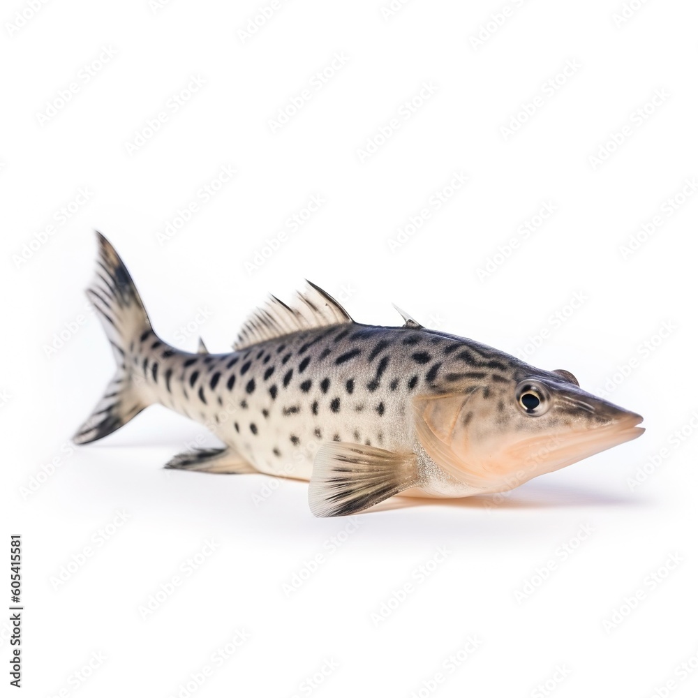 Fototapeta premium Corydoras catfish isolated on white background, generate ai
