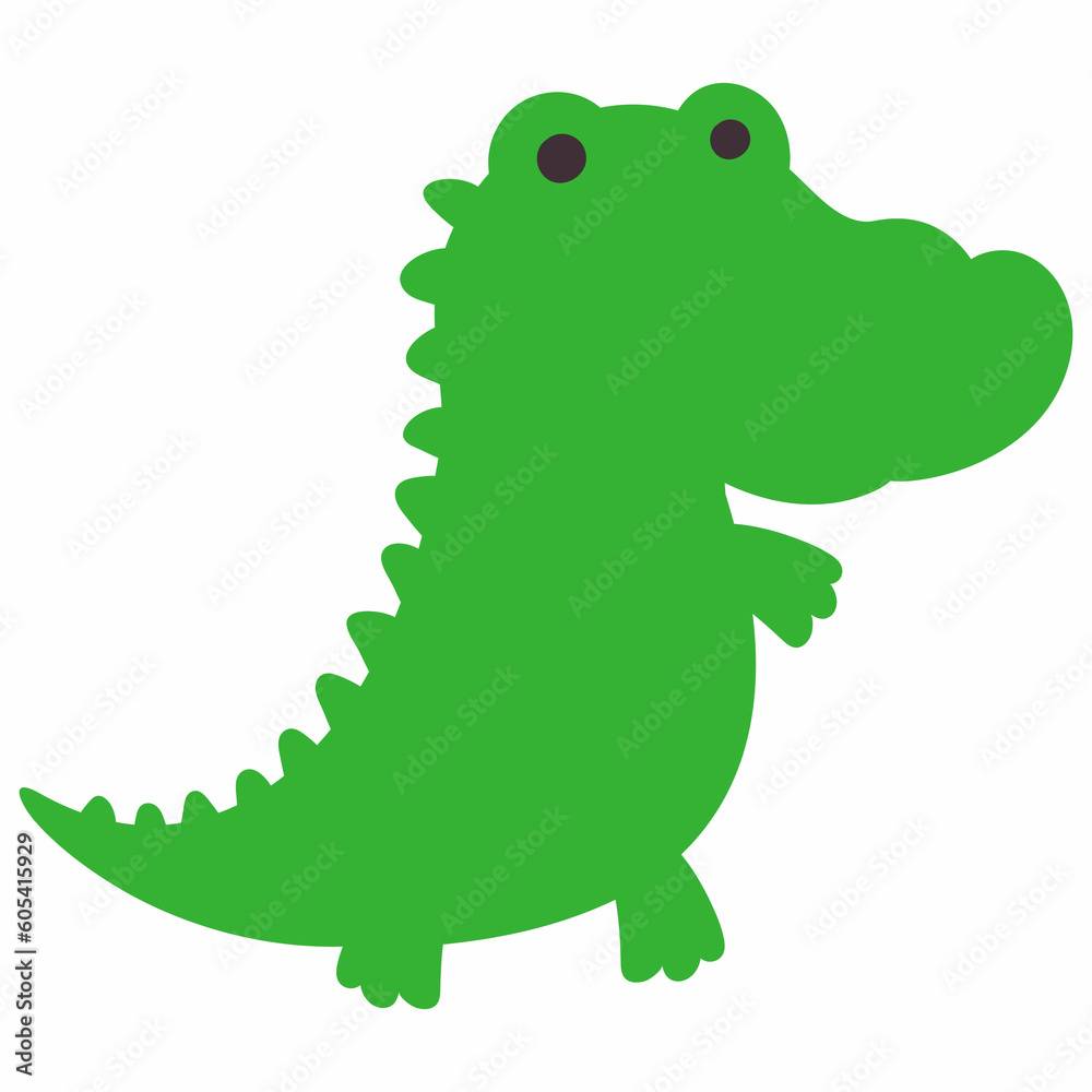 Fototapeta premium Crocodile green drawing cartoon design.