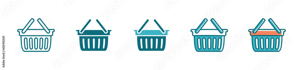 Shopping basket icon vector illustration. Shop bag, cart, online buying product signs Shopping basket icon vector illustration. Shop bag, cart, online buying product signs
