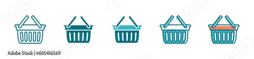 Shopping basket icon vector illustration. Shop bag, cart, online buying product signs
