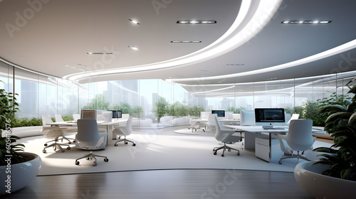 Futuristic Office Spaces. Step into a world where work and creativity intertwine seamlessly generative art