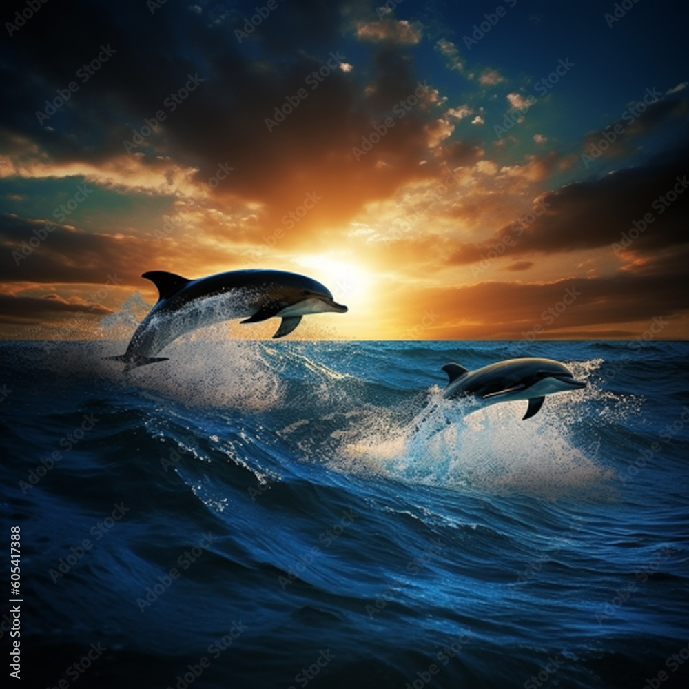 Obraz premium dolphin jumping out of the water