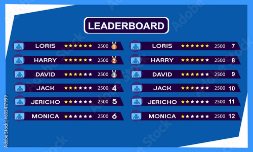 game leaderboard vector. abstract game leaderboard