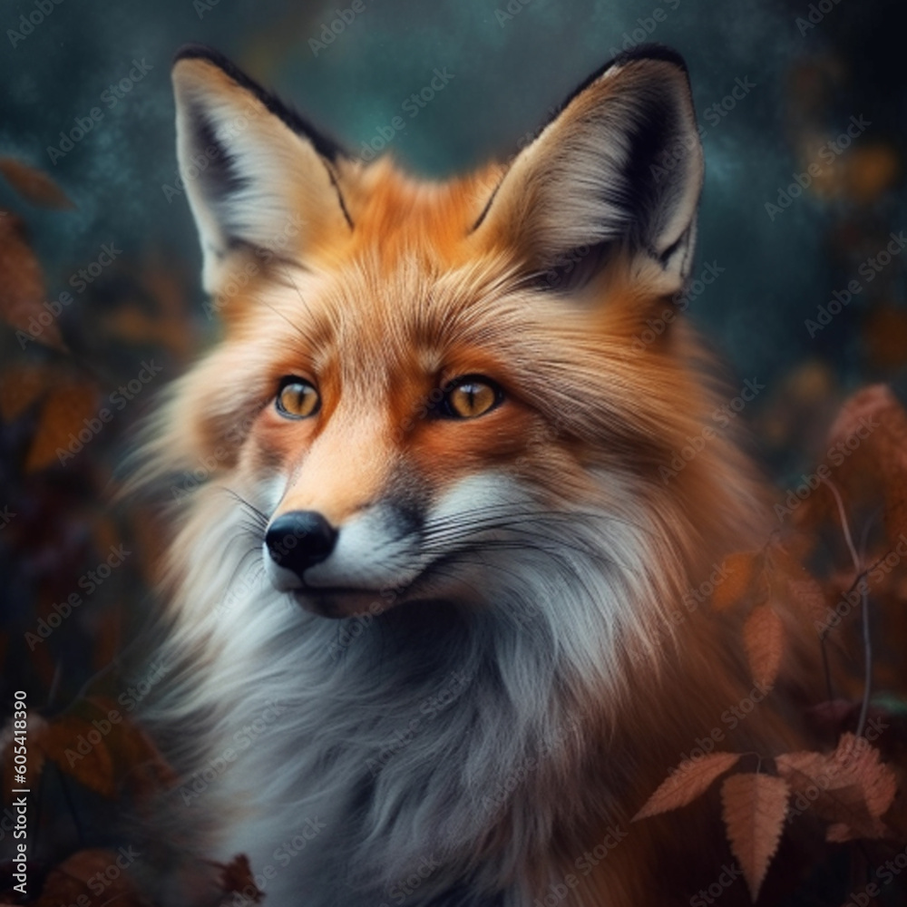 Naklejka premium red fox portrait