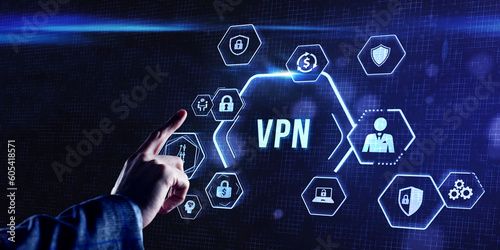 Internet, business, Technology and network concept. VPN network security internet privacy encryption concept.