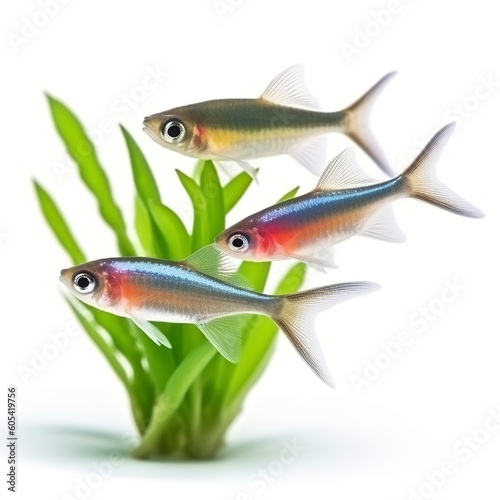 Tetras isolated on white background, generate ai