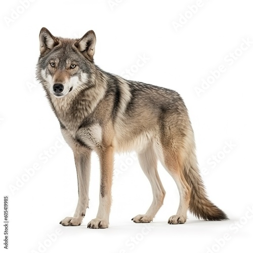Wolf isolated on white background  generate ai