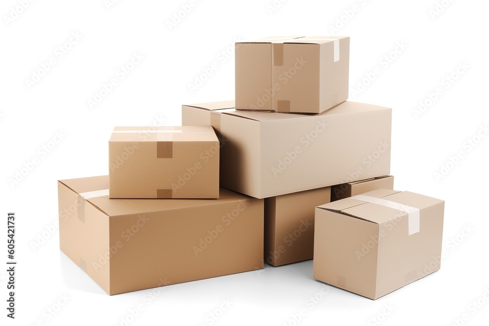 box packaging isolated on white background. Generated by AI. box packaging isolated on white background. Generated by AI.