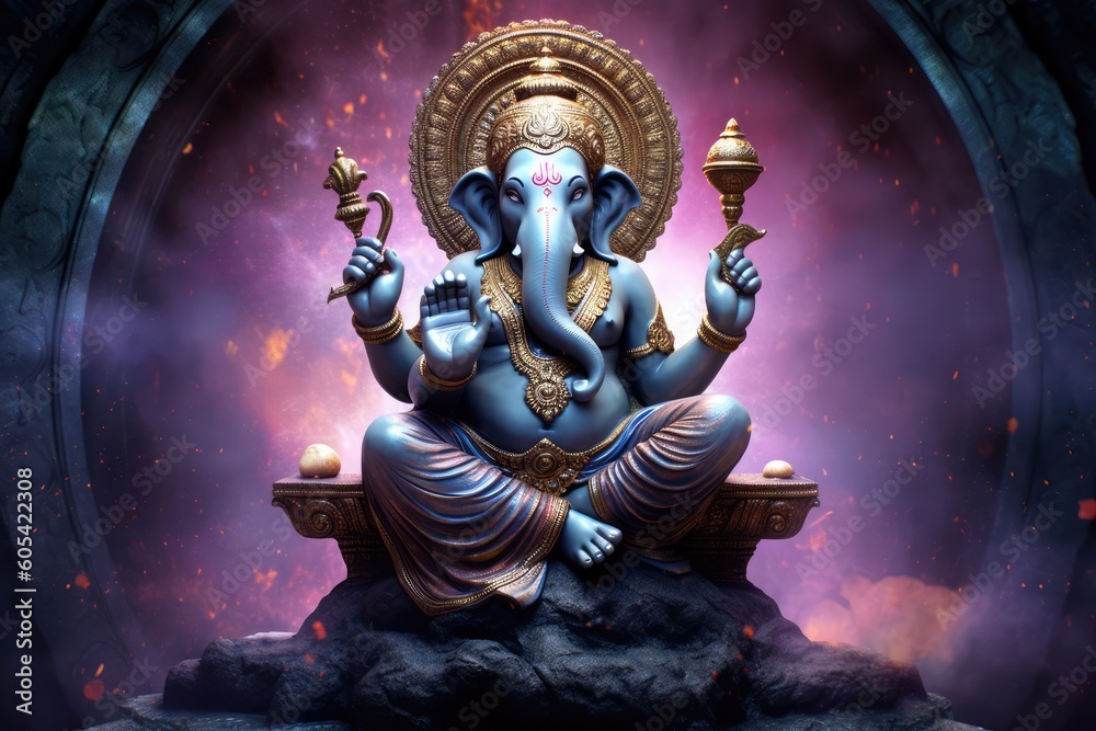 Divine Splendor: Captivating Image of Lord Ganesha, generative AI