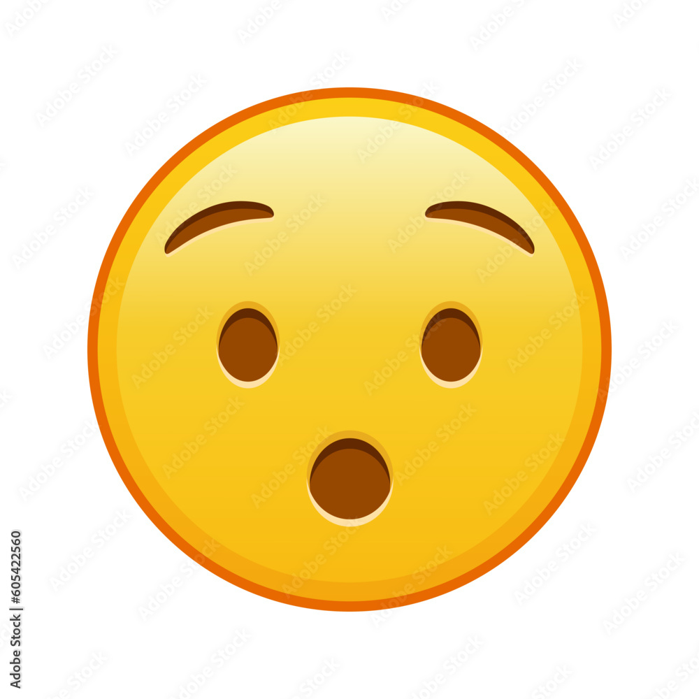 Hushed face Large size of yellow emoji smile Hushed face Large size of yellow emoji smile