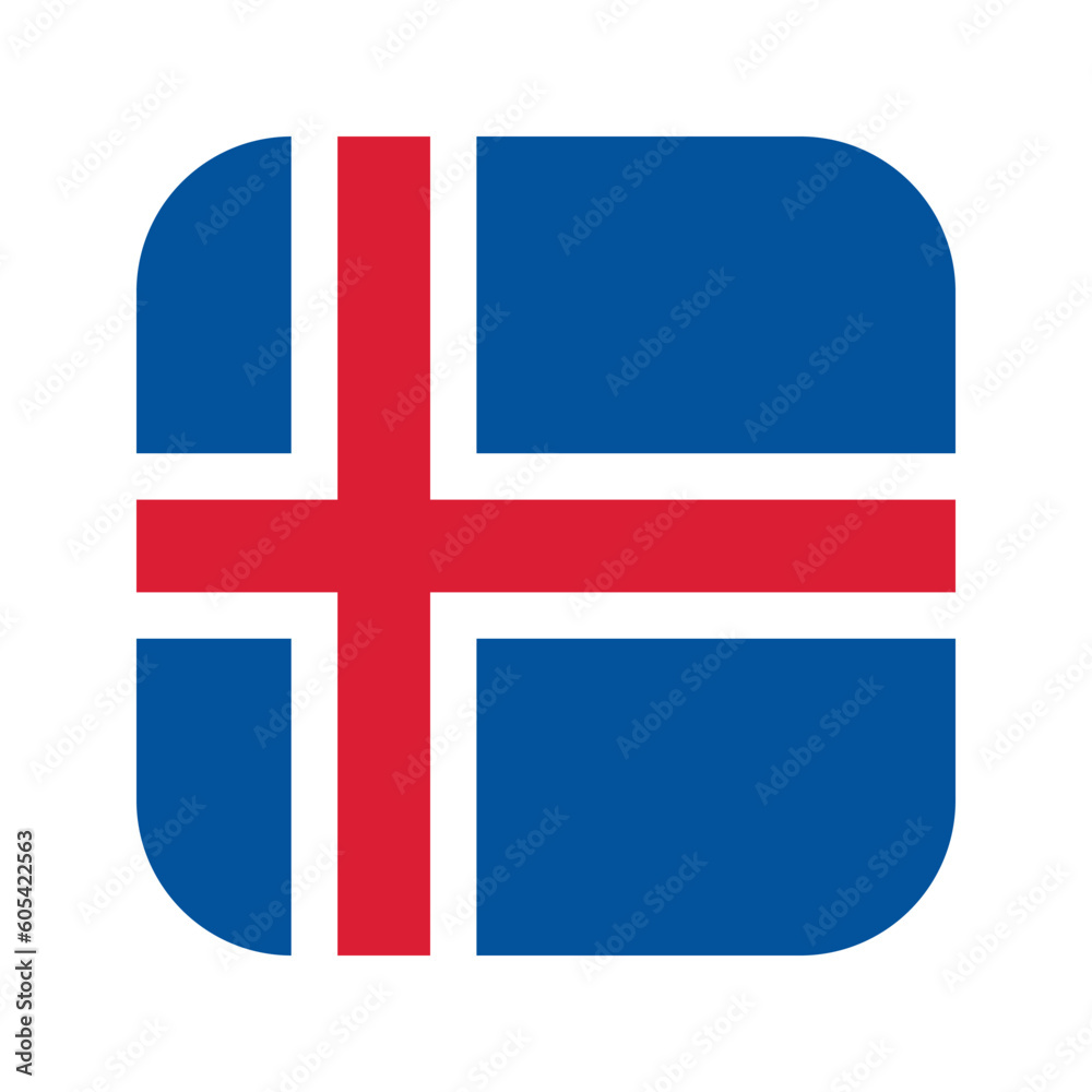 Fototapeta premium Iceland flag simple illustration for independence day or election