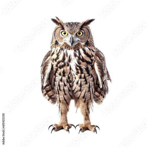 Owl on transparent background Generative AI