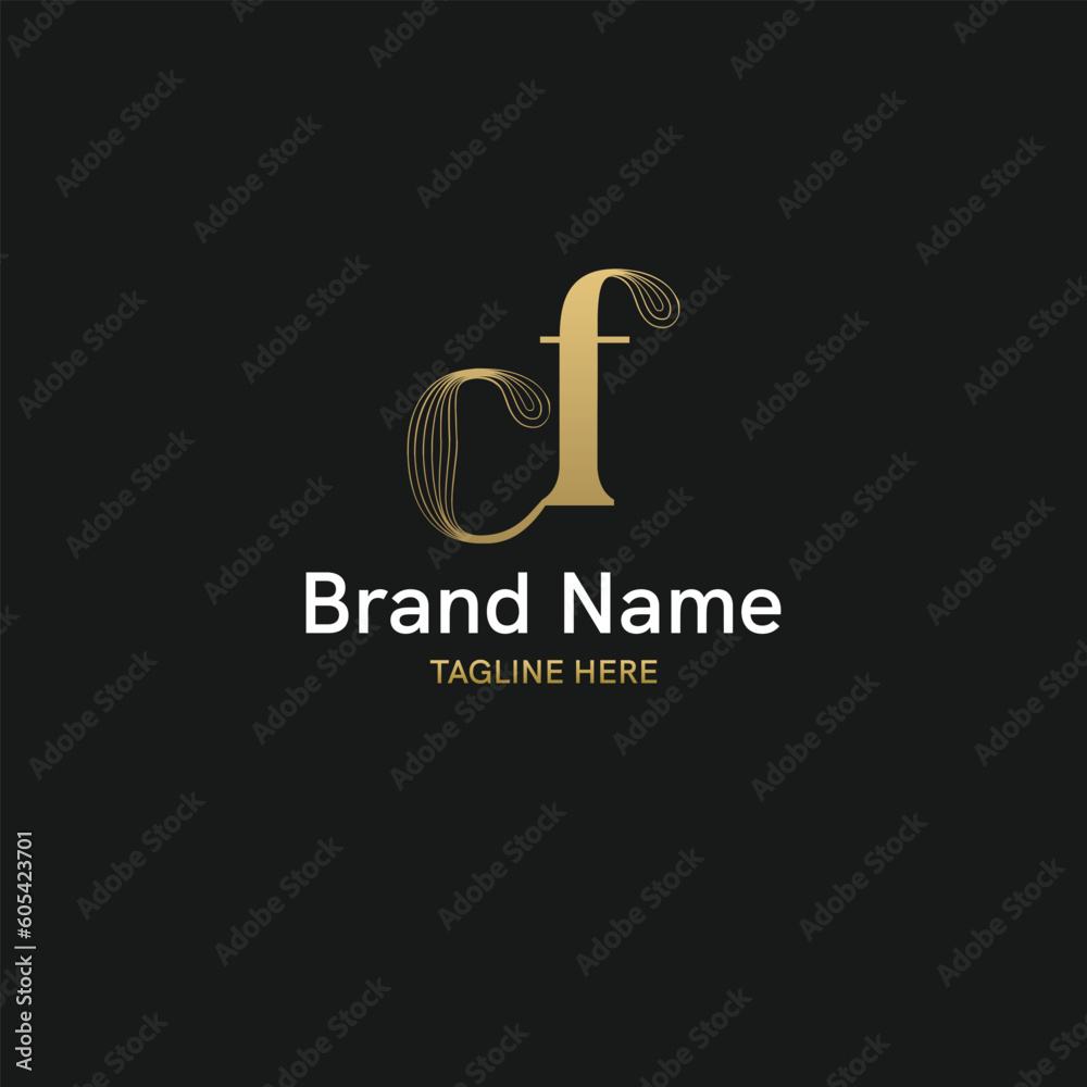 Modern and minimalistic Initial Logo with letter cf