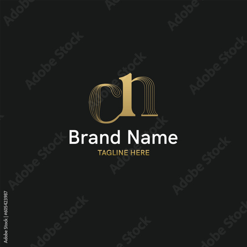 Modern and minimalistic Initial Logo with letter cn