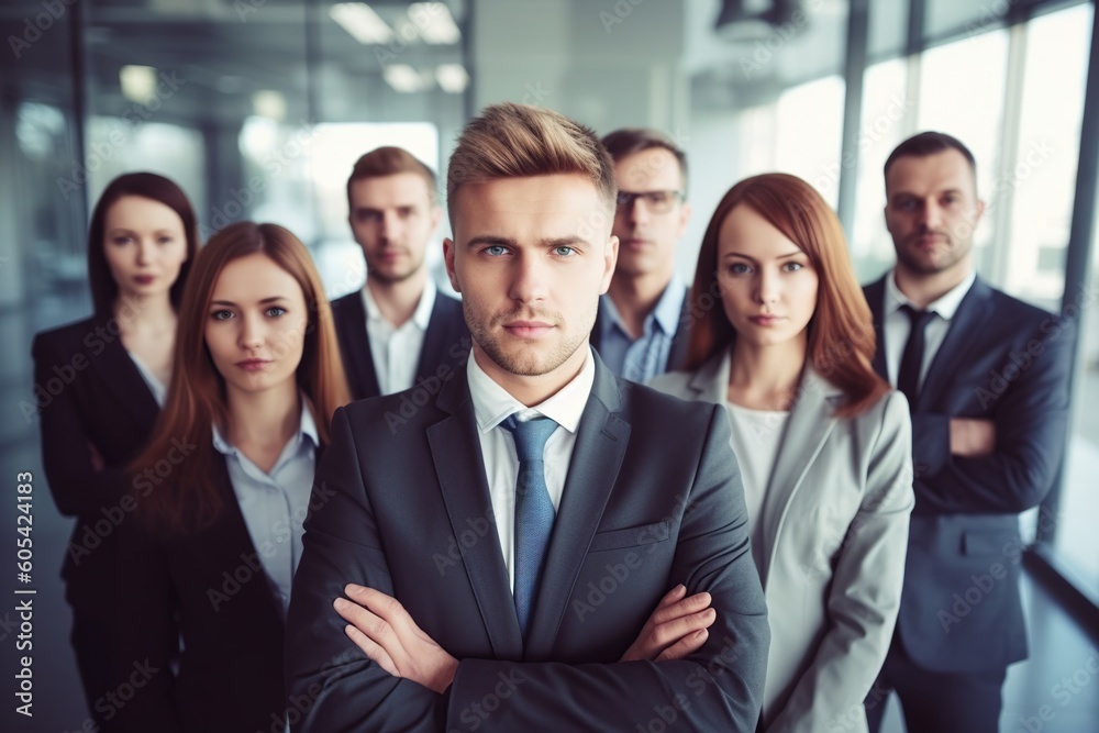 An illustration of a group of business people , AI Generated An illustration of a group of business people , AI Generated