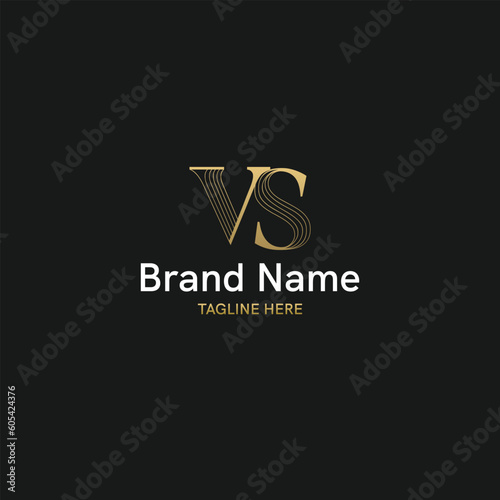 Modern and minimalistic Initial Logo with letter vs