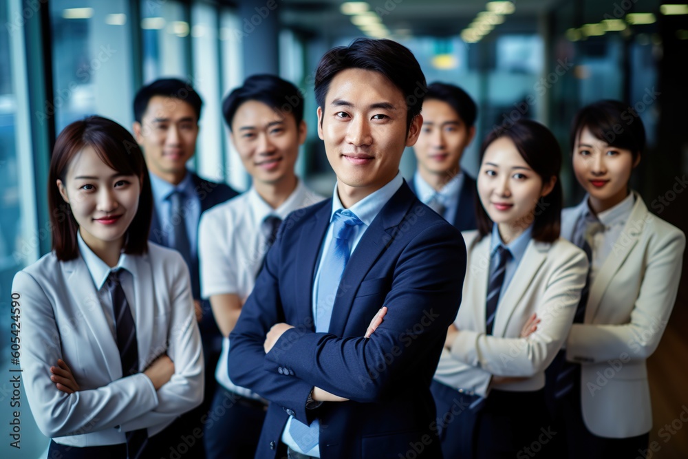 An illustration of a group of business people , AI Generated An illustration of a group of business people , AI Generated