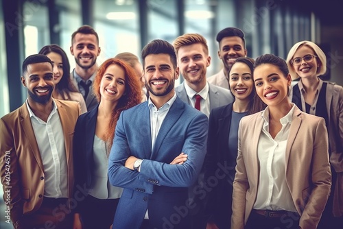 An illustration of a group of business people ,  AI Generated