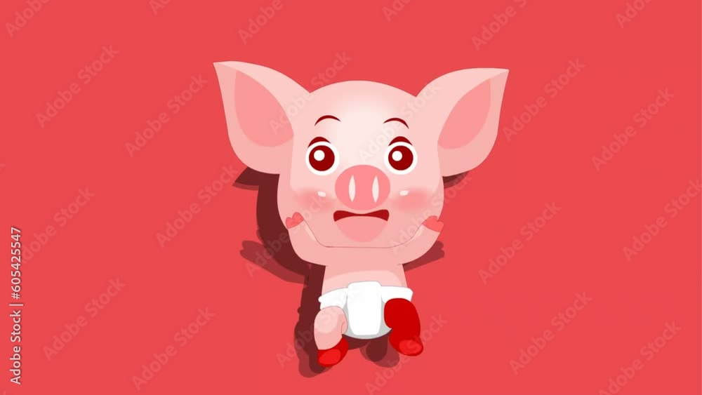 adorable piglet, cute baby pig playing, animation adorable piglet, cute baby pig playing, animation