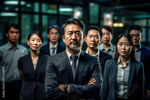 An illustration of a group of business people , AI Generated