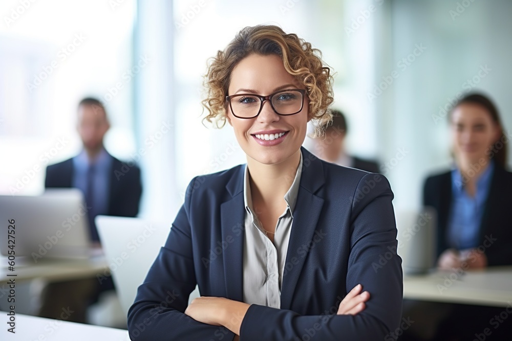 An illustration of a group of business people , AI Generated An illustration of a group of business people , AI Generated