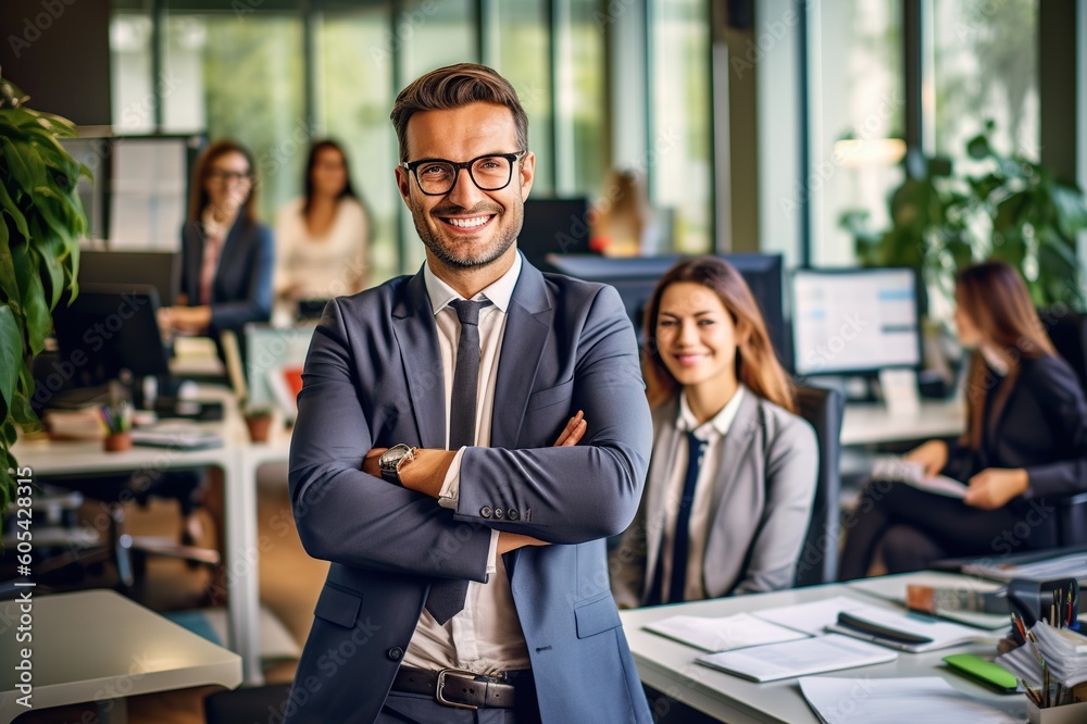An illustration of a group of business people , AI Generated An illustration of a group of business people , AI Generated