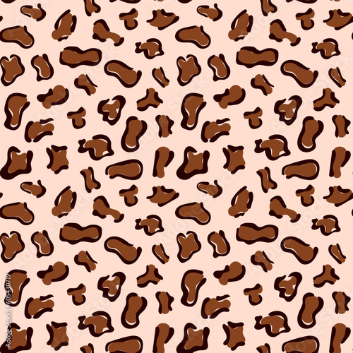 Seamless leopard skin vector pattern for textile, fabric, wallpaper, wrapping paper, design, and craft. Fashion. Cheetah, cougar, leopard skin, animal print.