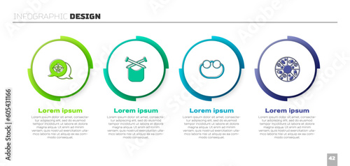 Set Grandmother, Knitting, Eyeglasses and Vitamin pill. Business infographic template. Vector