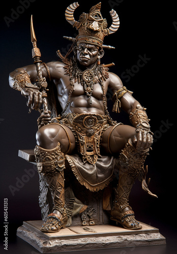 A close up view of king Shaka the Zulu king