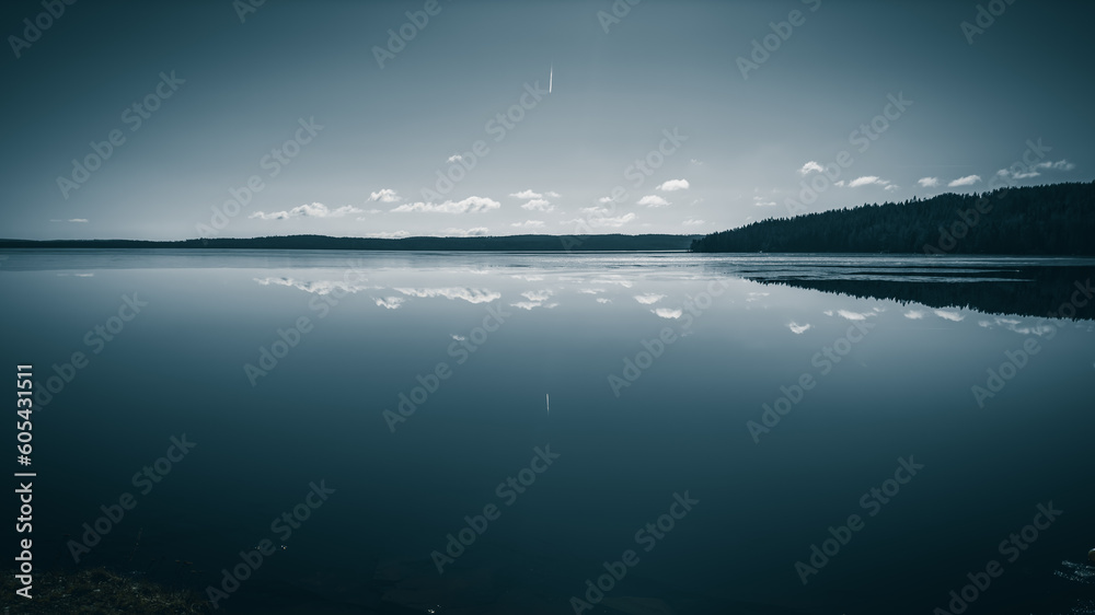 Fototapeta premium lake, sky and 30 000 feet