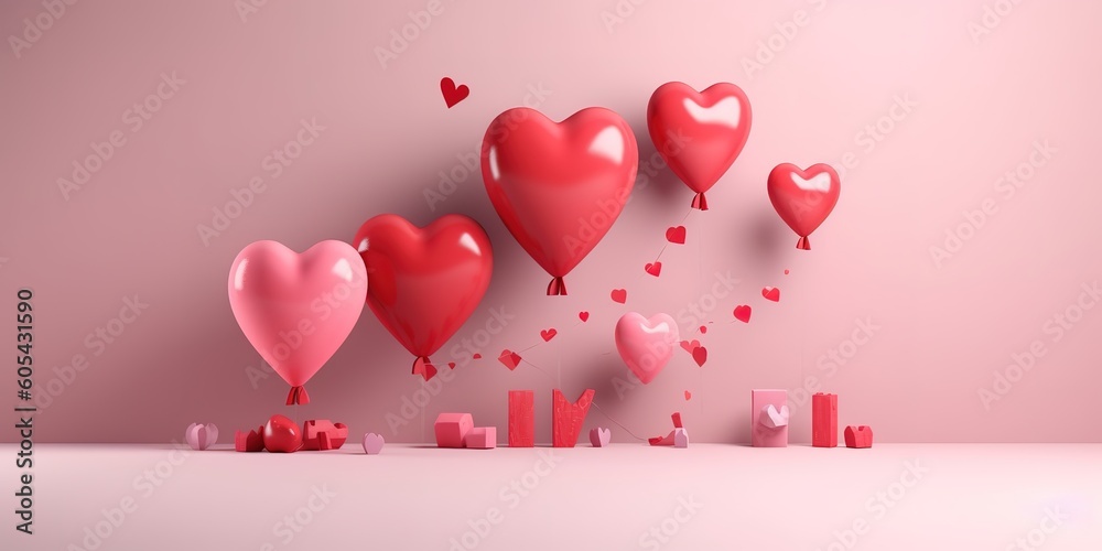 Heart, Balloons, Love expression, Generative AI