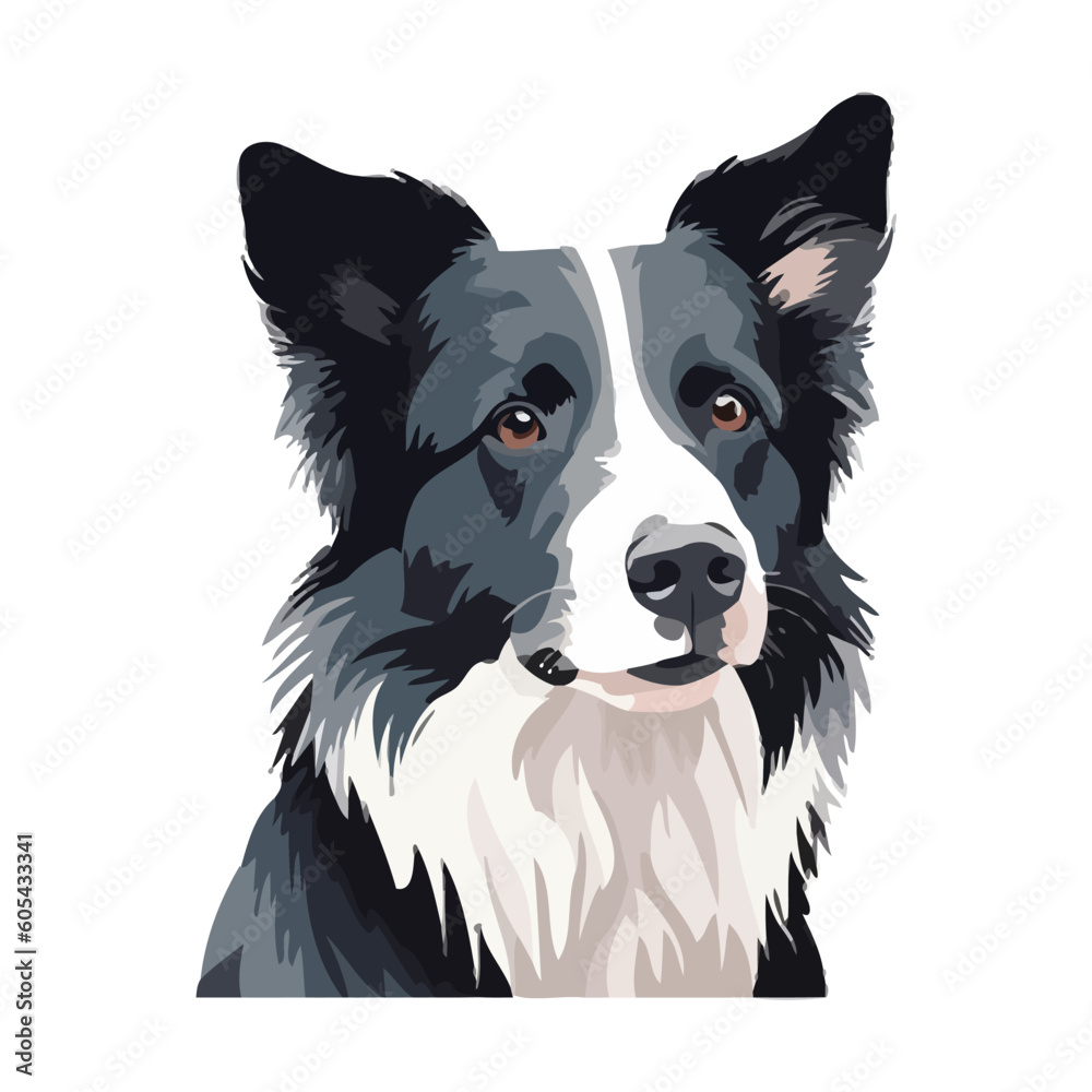 Fototapeta premium Loyal German Shepherd puppy sitting and watching