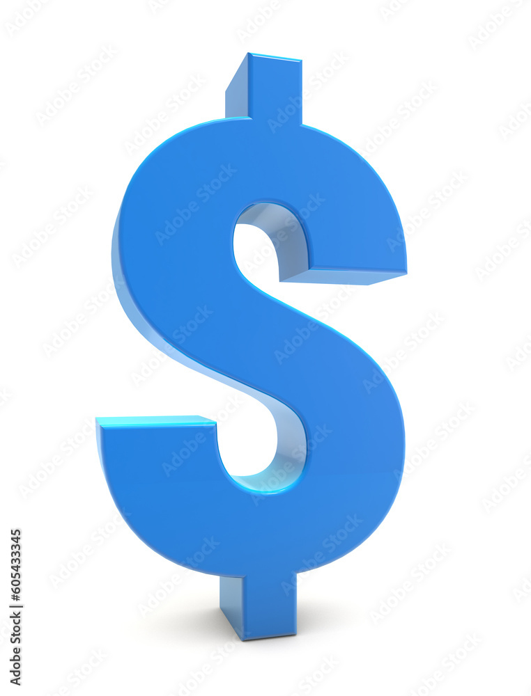 Dollar 3d isolated on white background. American Dollar currency symbol 3d. Blue Dollar icon. rendering Dollar 3d isolated on white background. American Dollar currency symbol 3d. Blue Dollar icon. rendering