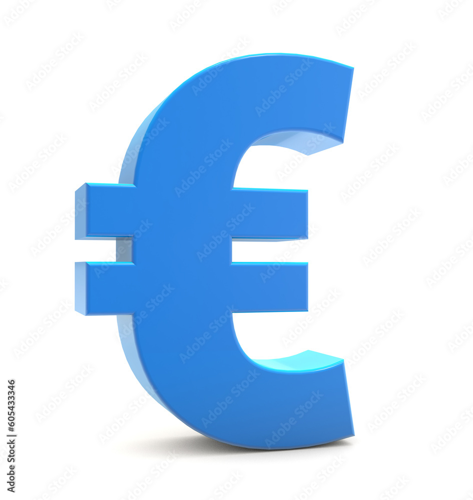 Euro 3d isolated on white background. Euro currency symbol 3d. Blue Euro currency icon. rendering Euro 3d isolated on white background. Euro currency symbol 3d. Blue Euro currency icon. rendering