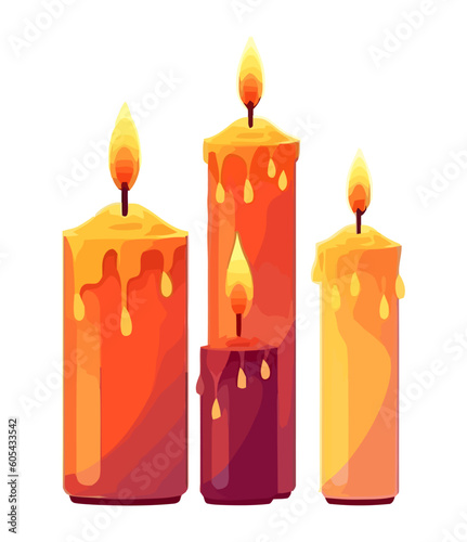 Burning candle light decoration