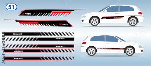 Car side door sticker stripe design. Auto vinyl decal template. Suitable for print or cut (Silhouette, cricut cameo etc.)
Scaling without loss of quality for different car model.