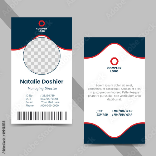 Managing director id card template with minimalist elements