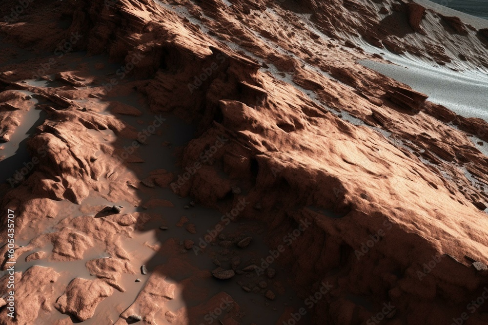 A description of the surface found on Mars planet. Generative AI