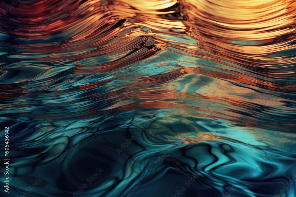 Water background that captivates the eye with its unique shapes, colors, and textures. Generative AI Water background that captivates the eye with its unique shapes, colors, and textures. Generative AI