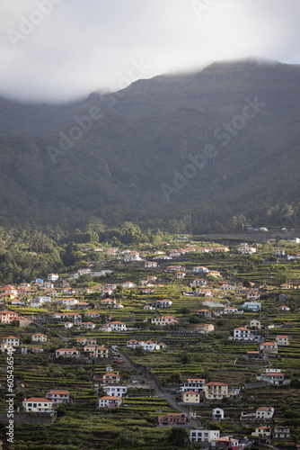 Scenic Coastal Village of S  o Vicente on North Coast of Madeira During Golden Hour