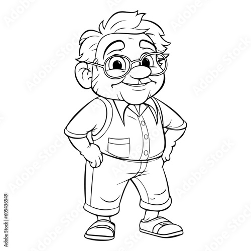 Coloring page old man